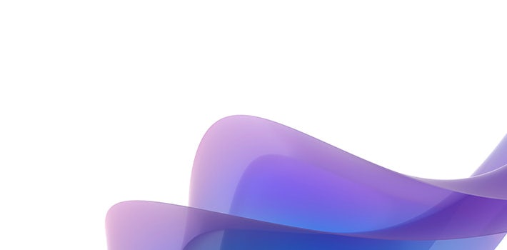 A purple and blue abstract design on a white background.